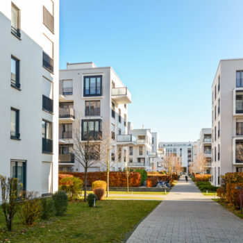 Modern apartment buildings