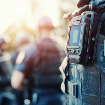 Police Body Camera on Officer's Vest