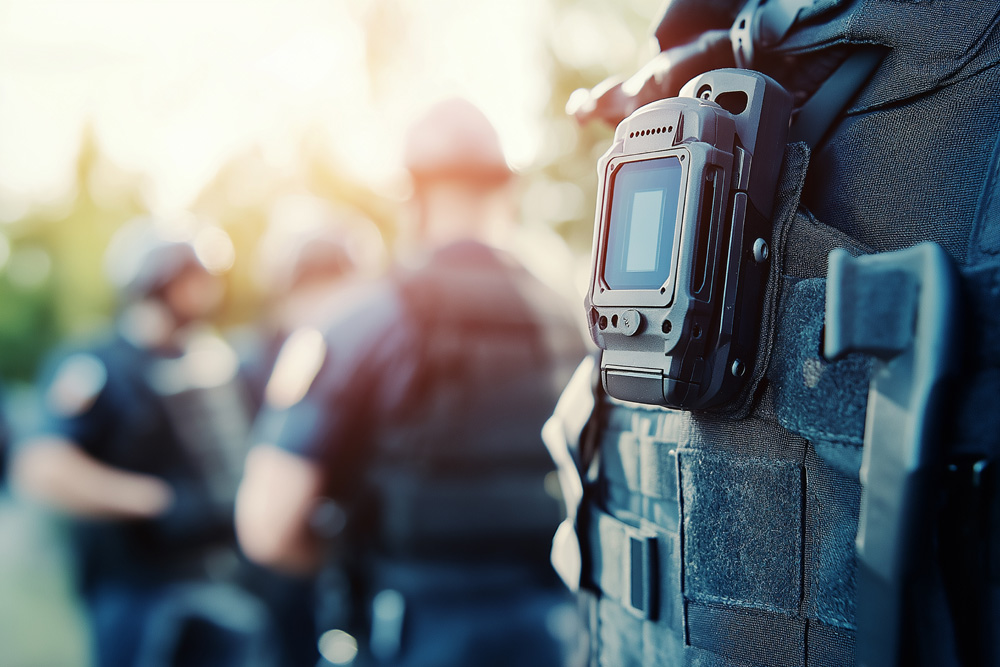 Police Body Camera on Officer's Vest