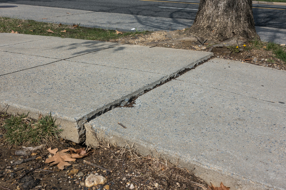 Uneven sidewalk