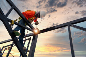 Worker in construction site