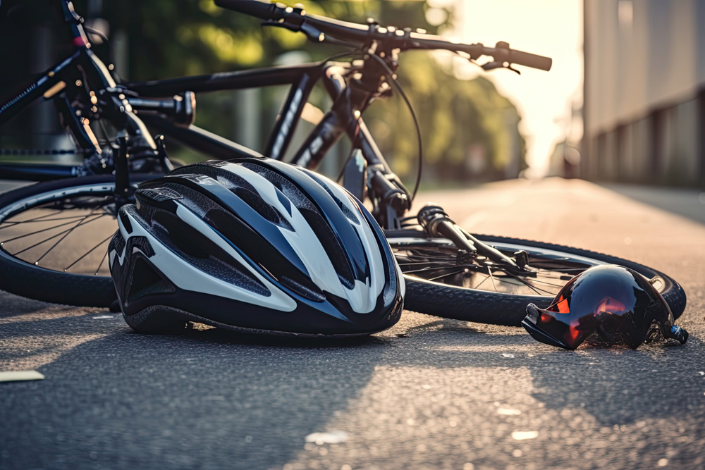 bicycles accident on the road