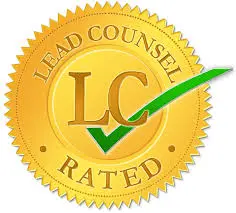 Lead Counsel Rated badge with a five-star rating